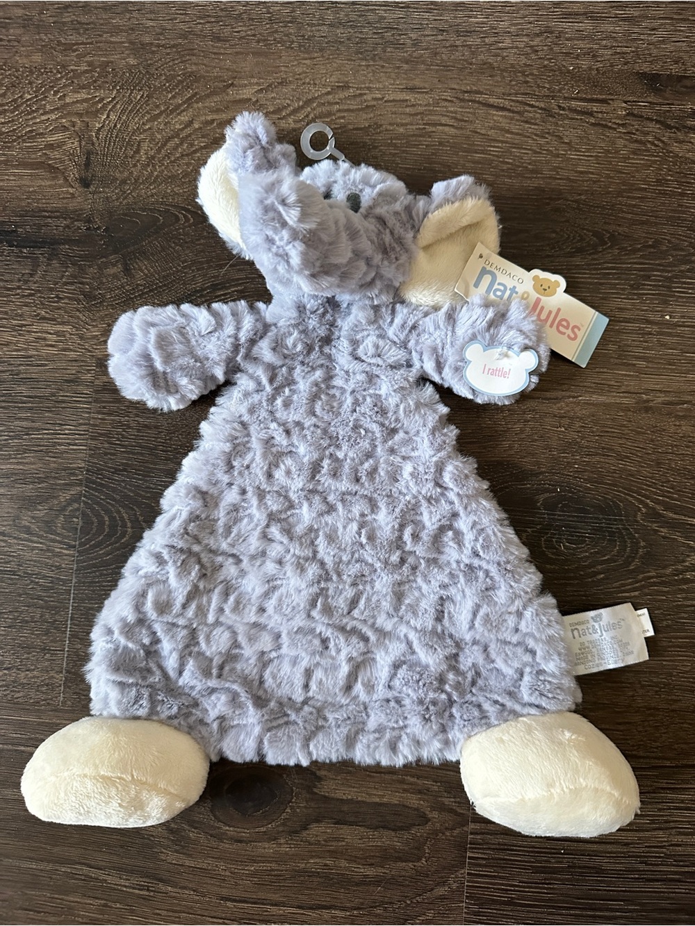 Blanket Demdaco NWT GREY elephant Lovey Security You Are Loved NEW  Rattle